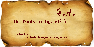 Helfenbein Agenór névjegykártya